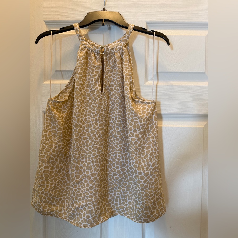 MICHAEL Michael Kors Beige and White Patterned Top